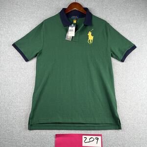 Polo Ralph Lauren Big Pony Polo Shirt Youth XL Green Gold Pony Casual New NWT